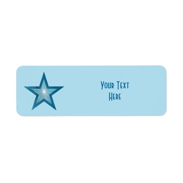 Blue Star 'Your Text' label small pale blue (Front)