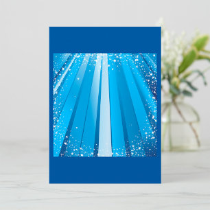 Blue Starburst Sparkle with Shining Light Rays Invitation
