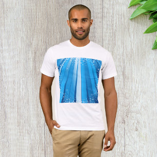 Blue Starburst Sparkle with Shining Light Rays T-Shirt