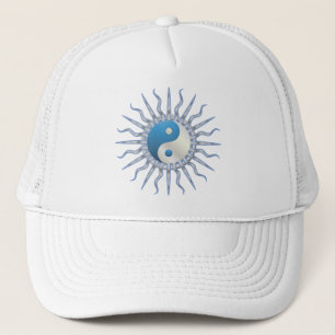 Blue Starburst Yin Yang Trucker Hat