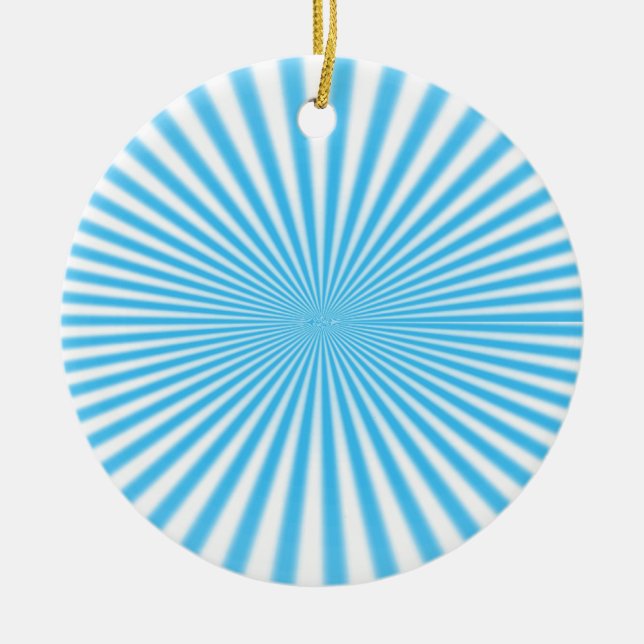 blue starbust cool design ceramic tree decoration (Front)