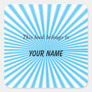 blue starbust cool design square sticker