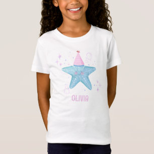 Blue Starfish 1st Birthday Girl Ocean Party Family T-Shirt