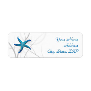 Blue Starfish and Silver Coral Return Address