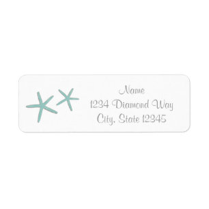 Blue Starfish Beach Summer Elegant Address Labels