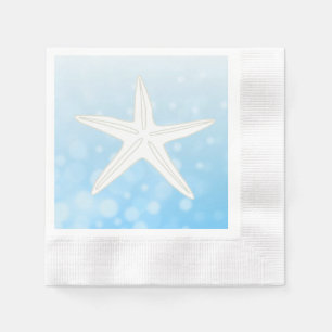 Blue Starfish Beach Themed Wedding Napkins