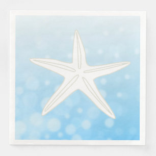 Blue Starfish Beach Themed Wedding Napkins