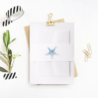 Blue Starfish Belly Band, Beach Wedding