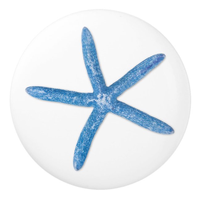 Blue Starfish Ceramic Knob (Front)