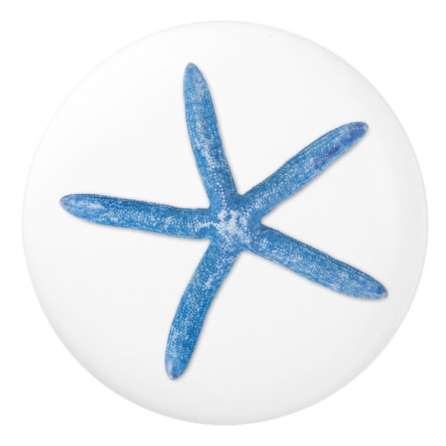 Blue Starfish Ceramic Knob (Front)