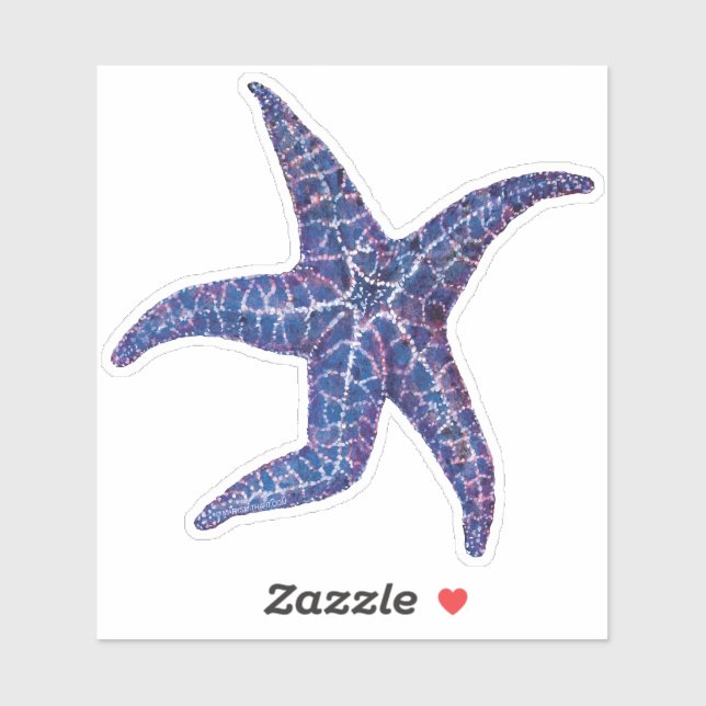 Blue Starfish Contour Sticker (Sheet)
