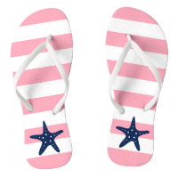 Blue Starfish on Pink Stripes