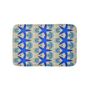 blue starfish pattern bath mat