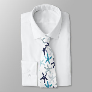 Blue Starfish Pattern Tie