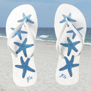 Blue Starfish Personalise with Initials Jandals