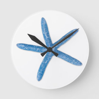 Blue Starfish Round Clock
