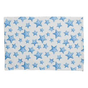 Blue Starfish Summer Beach Nautical Coastal Pillowcase