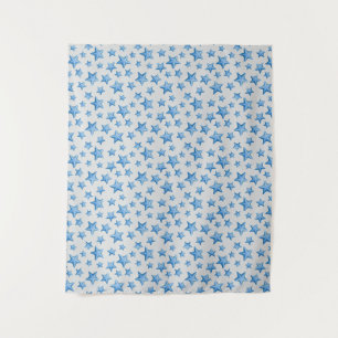 Blue Starfish Summer Beach Nautical Coastal Tapestry