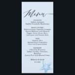 Blue Starfish Summer Wedding Flat Menu Card<br><div class="desc">Blue Starfish Summer Wedding Flat Menu Card is created by szdesign. If your plan is to have summer wedding on the beach or near the sea, or you simply adore colour, scent and the vastness of the sea this design is very close to achieve that goal. The template is very...</div>