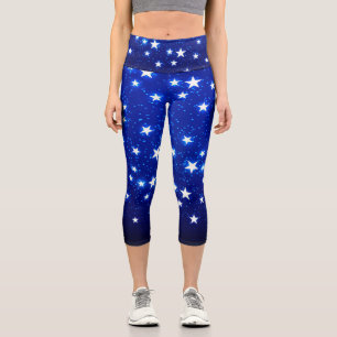 Blue Stargazer Capri Leggings