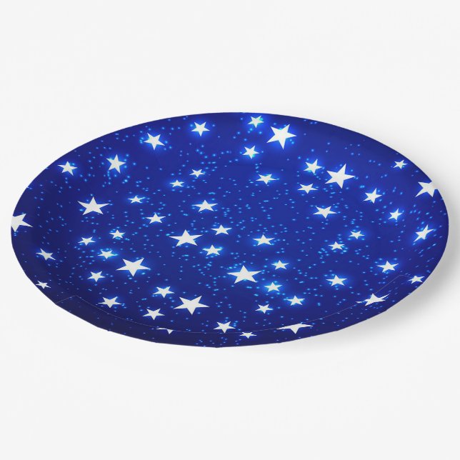 Blue Stargazer Paper Plate (Angled)