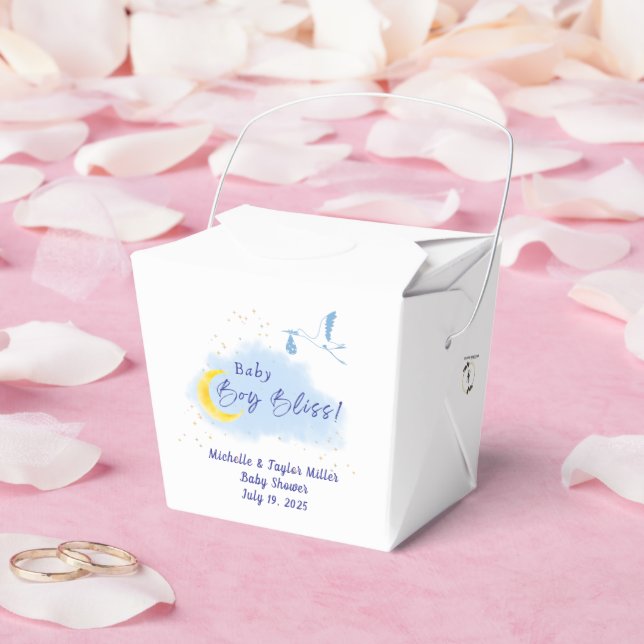 Blue Starlit Baby Boy Bliss Stork Special Delivery Favour Box (Wedding)