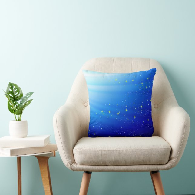 Blue Starry Abstract Pillow (Chair)