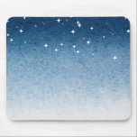 Blue Starry Gradient Mousepad<br><div class="desc">A calming mousepad featuring a soft blue gradient that fades into a light textured background, accented with delicate white sparkling stars across the top. The minimal celestial design creates a peaceful and modern look, perfect for adding a subtle cosmic touch to your desk setup.</div>