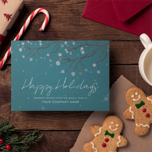 Blue Starry Night Corporate Folded Holiday Card