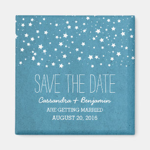 Blue Starry Night Save the Date Magnet