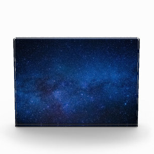 Blue starry night sky Zazzle_Growshop. Photo Block