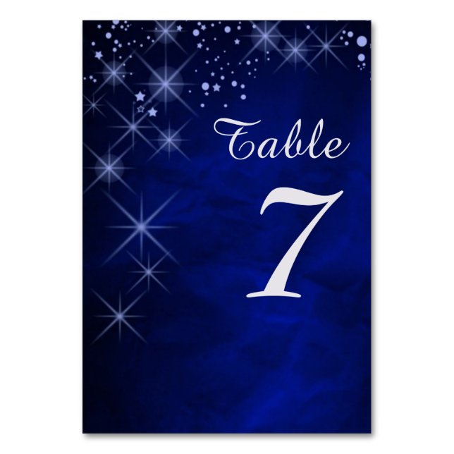 Blue Starry Night Table Number (Front)