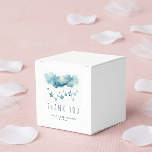 Blue starry sky and fluffy clouds thank you favour box
