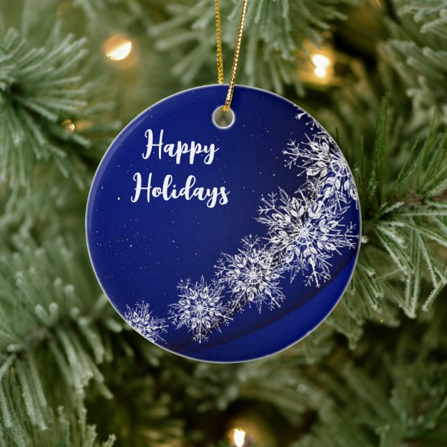 Blue Starry Sky With Ice Flakes  Ceramic Tree Decoration (Tree)