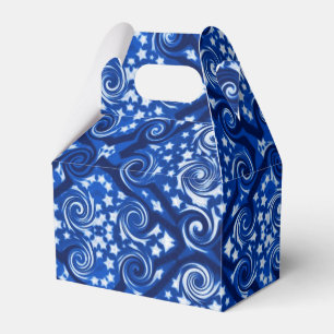 Blue Stars and Swirls Pattern Favour Box
