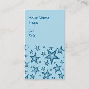 Blue Stars business card pale blue portrait