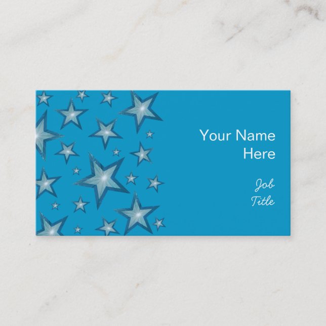 Blue Stars business card side blue (Front)