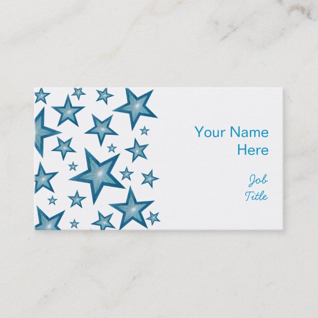 Blue Stars business card side white (Front)