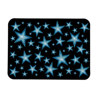 Blue Stars flexible magnet black