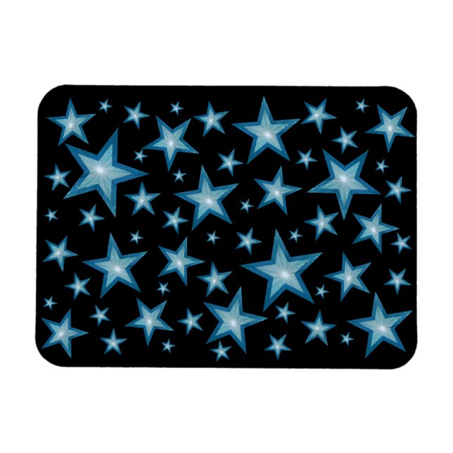 Blue Stars flexible magnet black (Horizontal)