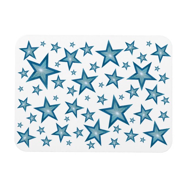 Blue Stars flexible magnet white (Horizontal)