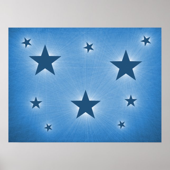 Blue Stars in the Night Sky Poster (Front)