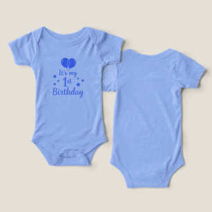 Blue Stars "It's My 1st Birthday" Baby Bodysuit