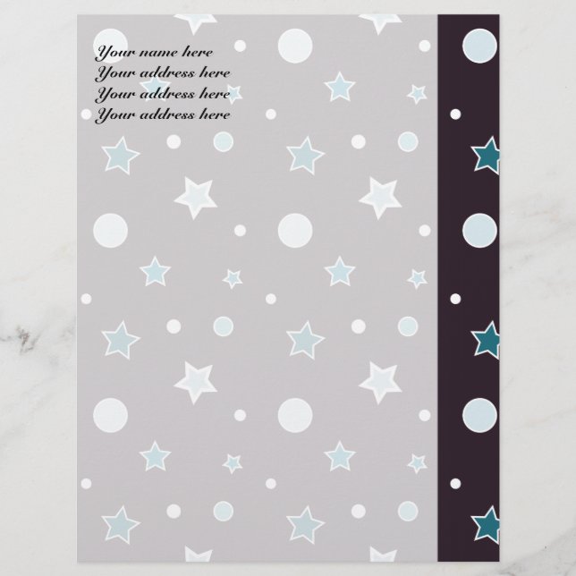 Blue Stars Letterhead Template (Front)