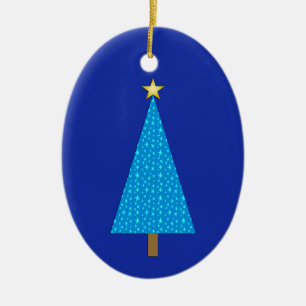 Blue stars modern Christmas tree Ceramic Tree Decoration