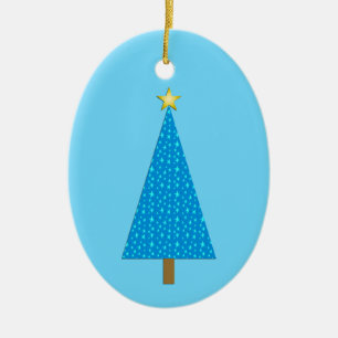 Blue stars modern Christmas tree Ceramic Tree Decoration