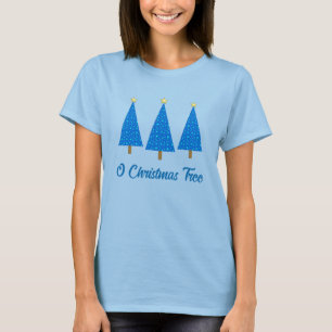 Blue stars modern Christmas tree T-Shirt