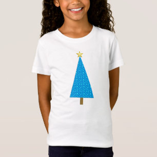 Blue stars modern Christmas tree T-Shirt
