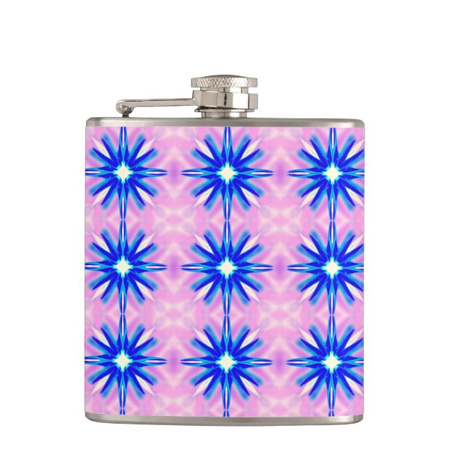 blue stars on pink flask (Front)