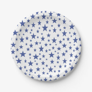 Blue Stars Paper Plates